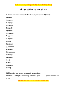 Đề thi cuối kì 2 Tiếng Anh 9 trường THCS Nghĩa Tân năm 2023