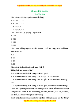 Bài tập Trắc nghiệm Toán 6 Cánh diều (Học kì 1)