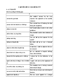 Chuyên đề Cụm động từ (Ôn thi Tốt nghiệp Tiếng Anh 2025)