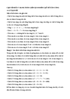 Chuyên đề Dạng toán liên quan đến chữ số tận cùng lớp 4 (có lời giải)