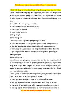 Trắc nghiệm Chủ đề 1 Bài 2: Nội dung cơ bản một số luật về quốc phòng và an ninh Việt Nam GDQP 10 Cánh diều