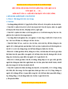 Đề cương ôn tập cuối kì 2 Ngữ văn 11 Kết nối tri thức