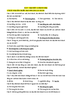 Trắc nghiệm Bài 7 Kinh tế pháp luật 11 Đúng-Sai, Trả lời ngắn: Đạo đức kinh doanh