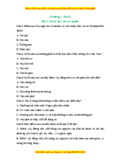 Trắc nghiệm Bài 1 Công nghệ 6 Cánh diều: Nhà ở đối với con người
