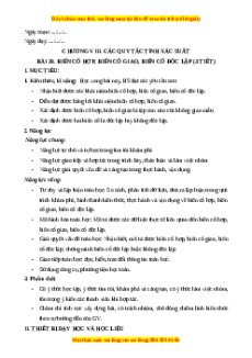 Giáo án Biến cố hợp, biến cố giao, biến cố độc lập Toán 11 Kết nối tri thức