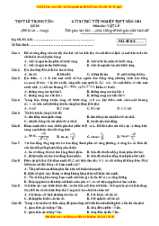 Đề thi thử tốt nghiệp Vật lí trường THPT Lê Trọng Tấn - HCM năm 2024