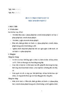 Giáo án Bài 9: Vi phạm pháp luật và trách nhiệm pháp lí Giáo dục công dân 9 Kết nối tri thức