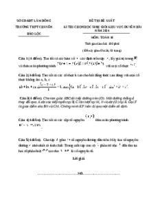 Đề thi HSG Toán 10 Trường THPT Chuyên Chuyên Bảo Lộc - Lâm Đồng