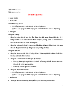 Giáo án Ôn tập chương 4 Hóa học 12 Chân trời sáng tạo