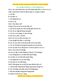 Trắc nghiệm Lực tiếp xúc và lực không tiếp xúc KHTN 6 Cánh diều