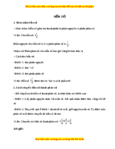 Lý thuyết Hỗn số Toán 5