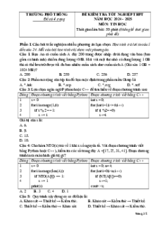 Bộ Đề thi tốt nghiệp THPT Tin học 2026