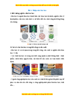 Lý thuyết Nhập môn Hóa học Hóa học 10 Chân trời sáng tạo