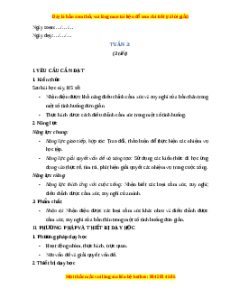 Giáo án Tuần 3 HĐTN lớp 4 Kết nối tri thức