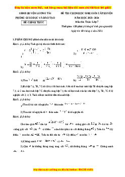 Đề thi HSG Toán 7 năm 2024 Phòng GD&ĐT Lương Tài - Bắc Ninh