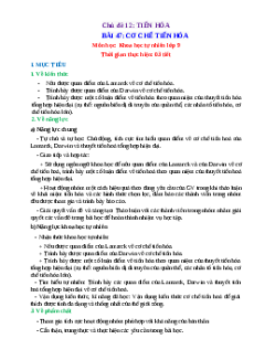 Giáo án Bài 47 KHTN 9 Chân trời sáng tạo (2024): Cơ chế tiến hoá