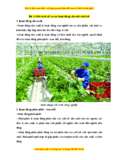 Lý thuyết Kinh tế pháp luật 10 Chân trời sáng tạo Bài 1: Nền kinh tế và các hoạt động kinh tế