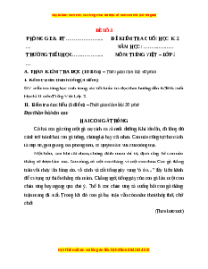 Đề thi cuối kì 2 Tiếng Việt lớp 3 Kết nối tri thức (Đề 3)