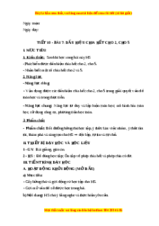 Giáo án Dấu hiệu chia hết cho 2, cho 5 Toán 6 Chân trời sáng tạo