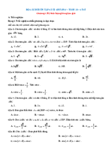 Bài tập ôn tập + Đề kiểm tra Toán 10 Chân trời sáng tạo chương 4