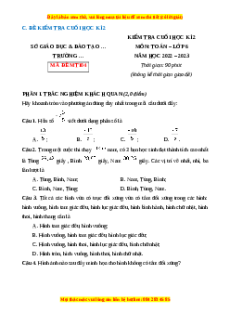 Đề thi cuối kì 2 Toán 6 Chân trời sáng tạo (Đề 4)