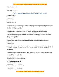 Giáo án Phòng tránh ngộ độc khi ở nhà TNXH lớp 2 Chân trời sáng tạo