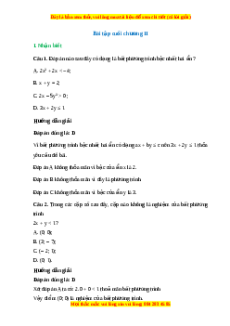 Trắc nghiệm Bài tập cuối chương 2 Toán 10 Cánh diều