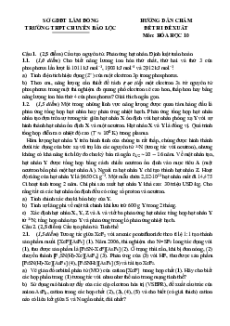 Đề thi HSG Hóa học 10 Trường THPT Chuyên Bảo Lộc - Lâm Đồng