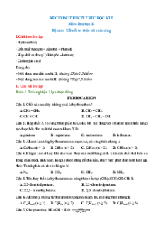 Đề cương Hóa học 11 Cuối kì 2 Kết nối tri thức (có lời giải)