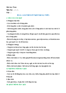 Giáo án Làm tròn số thập phân Toán lớp 5 Chân trời sáng tạo