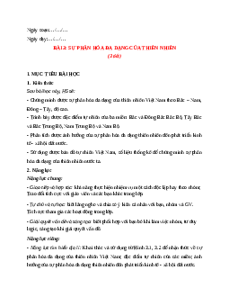 Giáo án Bài 3 Địa lí 12 Chân trời sáng tạo (2024): Sự phân hoá đa dạng của thiên nhiên