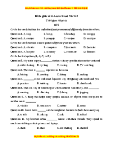 Đề thi giữa kì 1 Tiếng Anh 8 ilearn smart world (đề 5)