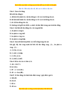 Trắc nghiệm Biên độ, tần số, độ cao và độ to của âm KHTN 7 Cánh diều