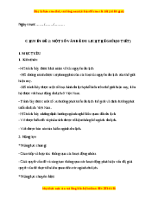 Giáo án chuyên đề 2: Một số vấn đề du lịch thế giới Địa lí 11 Cánh diều