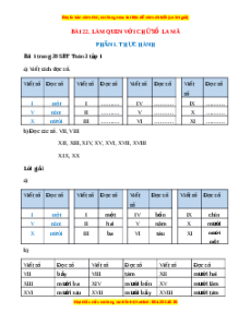 VBT Toán lớp 3 Bài 22 (Chân trời sáng tạo): Làm quen với chữ số La Mã