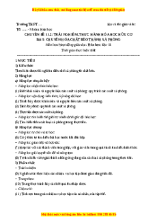 Giáo án chuyên đề Chuyển hoá chất béo thành xà phòng Hóa 11 Cánh diều