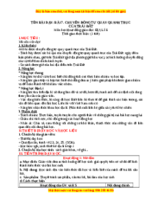 Giáo án Bài 7 Địa lí 6 Kết nối tri thức (2024): Chuyển động tự quay quanh trục của Trái Đất và hệ quả