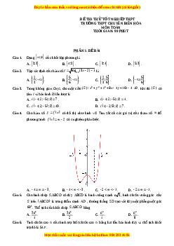Đề thi thử Toán trường Thái Phiên năm 2021