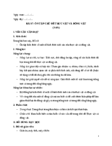 Giáo án Bài 17: Ôn tập chủ đề Thực vật và động vật Khoa học lớp 5 Chân trời sáng tạo