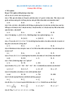 Bài tập ôn tập + Đề kiểm tra Toán 10 Cánh diều chương 5