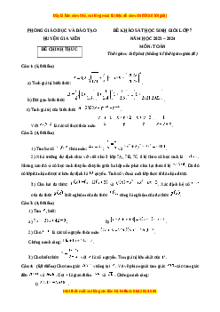 Đề thi HSG Toán 7 năm 2024 Phòng GD&ĐT Gia Viễn - Ninh Bình
