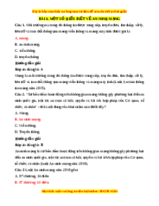 Trắc nghiệm Bài 6: Một số hiểu biết về an ninh mạng