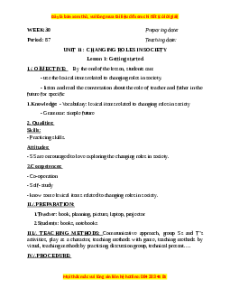 Giáo án Unit 11: Changing roles in society Tiếng Anh 9 CV 5512