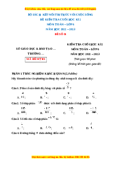 Đề thi cuối kì 2 Toán 6 Kết nối tri thức (Đề 1)
