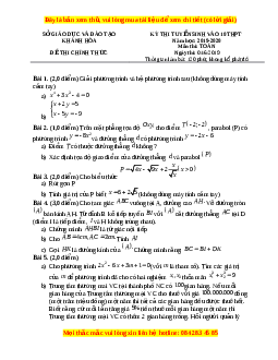 Đề thi vào 10 môn Toán tỉnh Khánh Hòa năm 2020