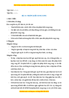 Giáo án Phép chiếu song song Toán 11 Kết nối tri thức