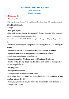 Bộ 6 đề thi Cuối kì 2 Hóa học 12 Cánh diều có đáp án