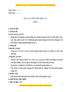 Giáo án Ôn tập giữa học kì 1 Tiếng Việt lớp 4 Cánh diều