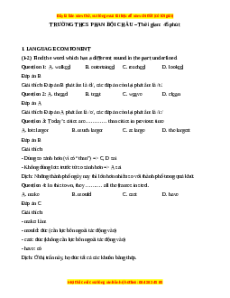 Đề thi giữa kì 1 Tiếng Anh 9 trường THCS Phan Bội Châu