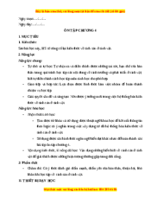 Giáo án Ôn tập chương 4 Sinh học 11 Chân trời sáng tạo